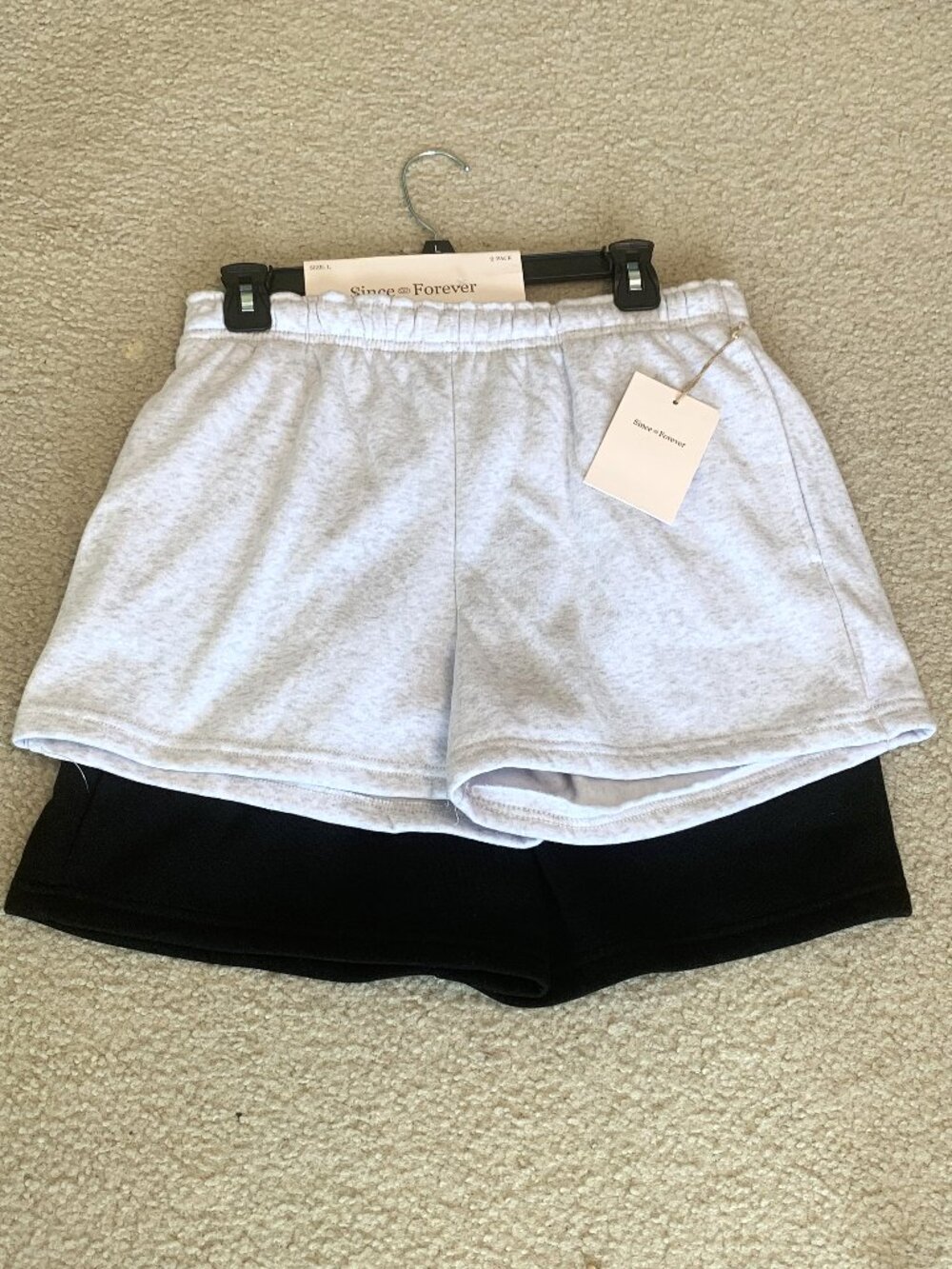 NWT Since Forever Boyfriend Shorts Pack of 2. Gray/Black Size L. Active. Workout